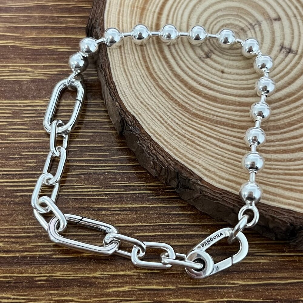 Pandora ME Metal Bead & Link Chain Bracelet - Picture 2 of 5